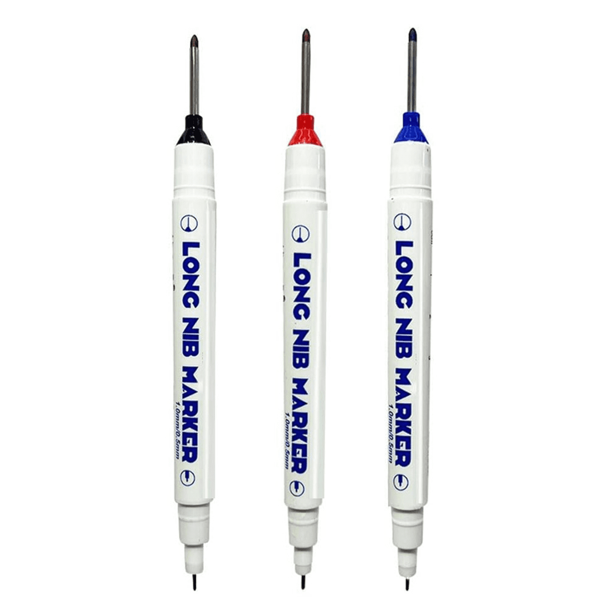 3 PCS Long-Head Deep Hole Marker Pens, Upgrade Long Nib Marker Set, Construction Markers Scriber Marking Tools,3 * Long Head Deep Hole Marker Pens