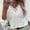 White, variant on AOOCHASLIY Tops Clothes Women Fashion Printed V-neck Soft Patchwork 3/4 Sleeve T-shirt Tops Blouse
