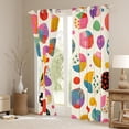 thumbnail image 3 of Manfei Cartoon Dinosaur Egg Black Out Curtains,Multicolor Geometric Dots Curtains Pack of 2 (42x63 Each),Modern Colorful Aesthetic Bedroom Curtains For Girl Boy,Luxury Bedroom Decor, 3 of 6