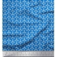 thumbnail image 1 of Soimoi Blue Poly Georgette Fabric Triangular Arrow Decor Fabric Printed Yard 52 Inch Wide, 1 of 3