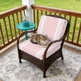 thumbnail image 4 of Outdoor Patio Cushion Covers 4 Pack Pink Striped Patio Chair Cushion Covers with Ties and Zipper Classic Farmhouse Stripes Waterproof Outdoor Seat Cushion Covers for Patio Furniture 24"x24", 4 of 9