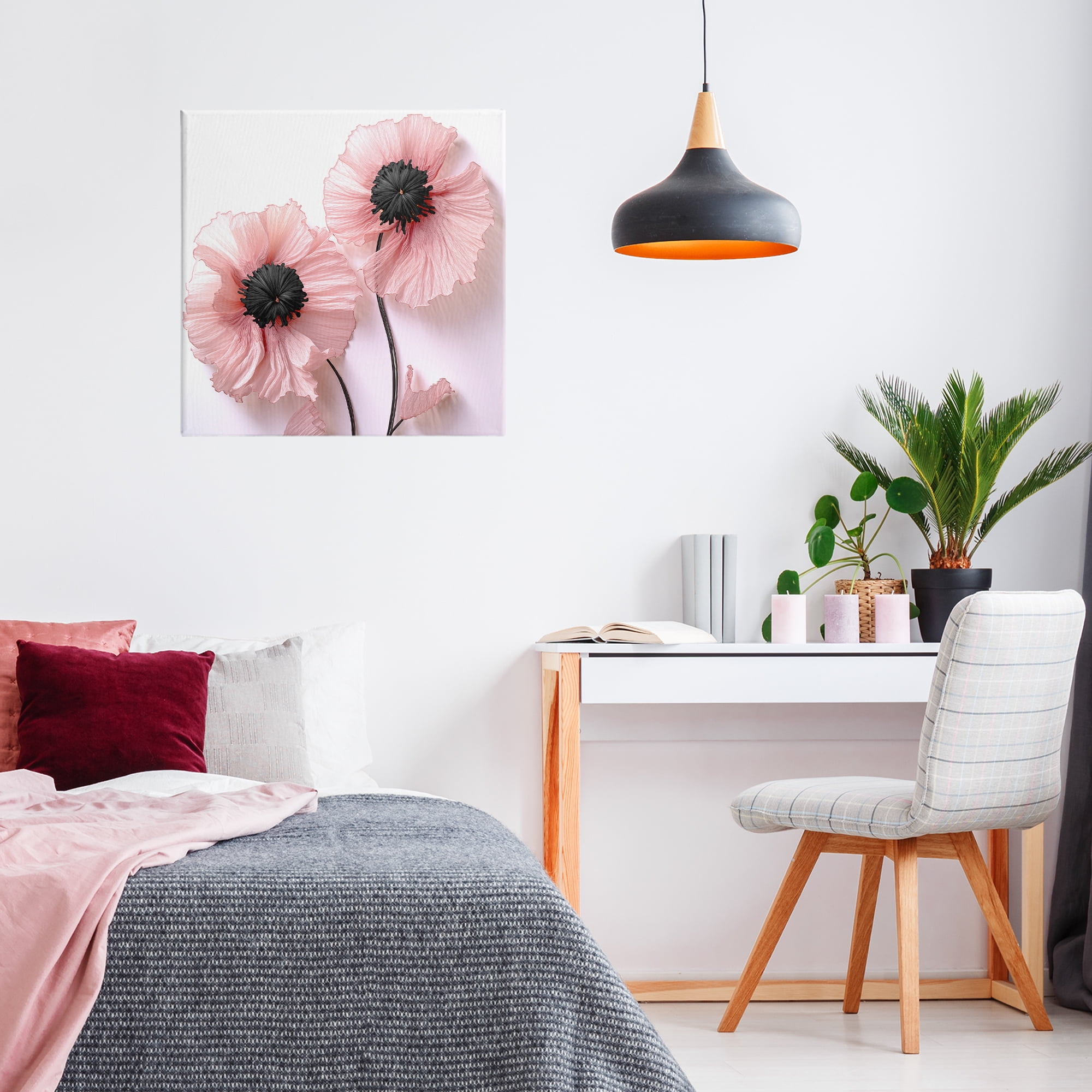 Properly Pink Poppies Canvas Wall Art, design by Sasha
