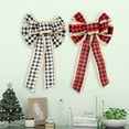 thumbnail image 2 of dianhelloya Large Christmas Bow Red Black Buffalo Plaid Christmas Wreath Bows Christmas Tree Pendant Decor for Christmas Home, 2 of 8
