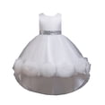 thumbnail image 1 of HBFAGFB Robe Formelle Filles Mode Enfants Bébé Printemps Été Volants Sans Manches Robe de Fête Blanche Taille 100, 1 of 5