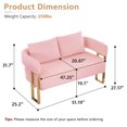 thumbnail image 2 of 51" Small Sofa Couch Comfy Modern Teddy Upholstered 2-Seater Love Seats for Apartment,Bedroom,Office,Pink, 2 of 8
