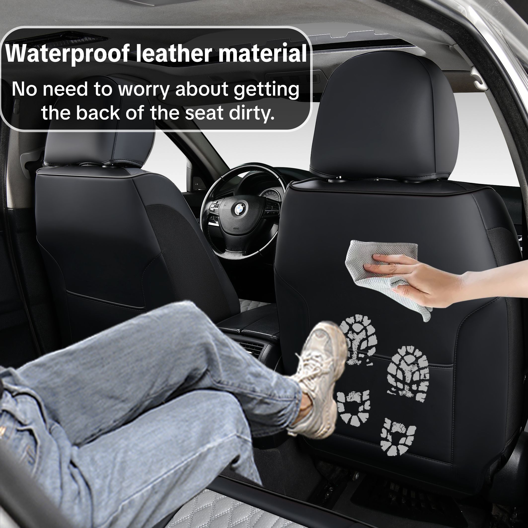 Car Seat Cover for Chevrolet Trailblazer 2021-2026, Gray and Black Car Seat Covers, Premium Leather, 5 Seats Full Set, Anti-Slip, With Lumbar Support, Protect and Upgrade Seats