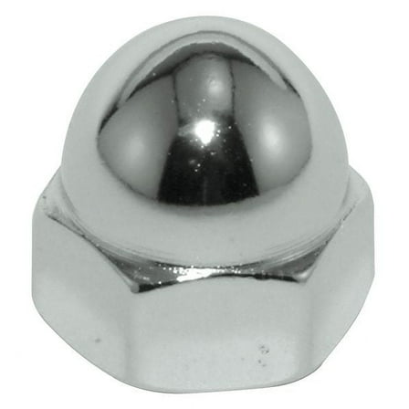 Low Crown Cap Nut, 5/8"-18, Steel, Plain, 1 in H, 2 PK