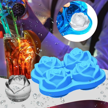 

Ice Cube Tray 4/6 Ice Rose Molds Slicone Ice Tray Molds Whis-Key Silicone Ice Making Molds