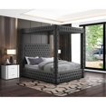 thumbnail image 2 of Maklaine Contemporary Soft Rich Gray Finish Tufted Velvet King Bed, 2 of 6