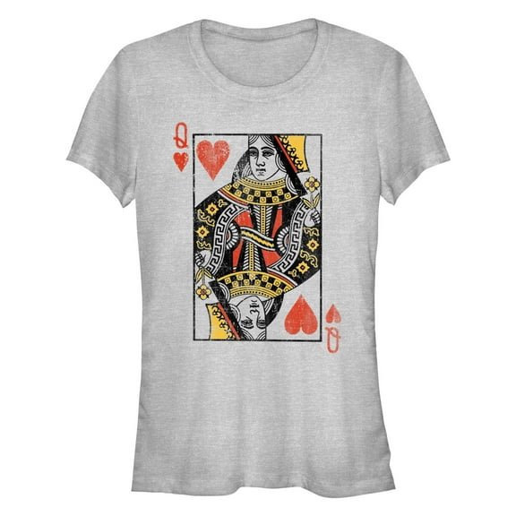 Junior's Lost Gods Heart Queen Card  Graphic T-Shirt