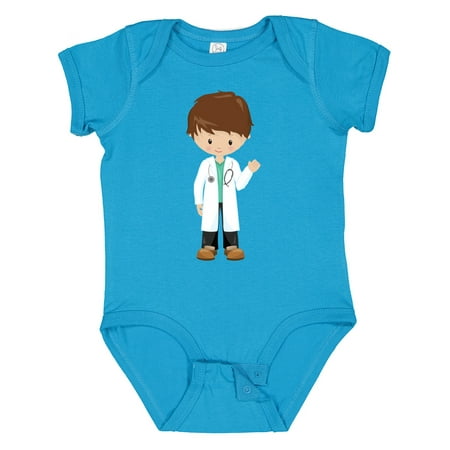 

Inktastic Doctor Lab Coat Medicine Cute Boy Brown Hair Gift Baby Boy Bodysuit