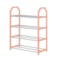 thumbnail image 1 of 4-Tier Metal Frame Shoe Rack - Space-Saving Bedroom/Closet Organizer with Ventilated Shelves, 1 of 5