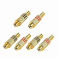 thumbnail image 1 of 6-Pack Gold Plated RCA Female Connectors with Screws for o Video Inline Adapter Jack Plug, 1 of 4