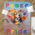 thumbnail image 4 of Peace Love Pride Basset Hound with Rainbow Sunglasses LGBT LGBTQ+ Cozy Sherpa Blanket Bassets Dog Breed Lovers Gifts Idea Warm Soft Throw Blanket - 01004, 4 of 5