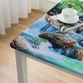 thumbnail image 5 of Acheng Waterfall Rocks Trees Square Tablecloth Full Width Single-Sided Printing 100% Polyester Fiber 40*40, 5 of 8