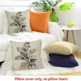 thumbnail image 4 of FCXZI Farmhouse Decor Flowers Leaves Engraving Pillow Cover 100% Linen 18x18in, 4 of 5