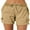 Khaki, variant on SHEWIN Womens Shorts Relaxed Fit High Waist Pocketed Hiking Outdoor Cargo Shorts Casual Elastic Drawstring Summer Athletic Short Pants Black