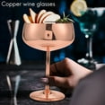 thumbnail image 3 of Copper Coupe Champagne Glasses Set of 2 Stainless Steel Vintage Cocktail Glass Wine Goblet, 3 of 8