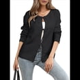 thumbnail image 1 of Suéteres para Mujer, Modernos, Otoño-Invierno, con Abertura Frontal, Larga, Botones, Chaqueta Corta para Dama. Negro M, 1 of 9