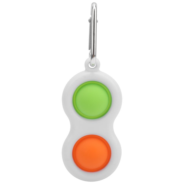 Push Bubble sensor llavero juguete portátil de silicona descomprimida juguete de mano estudiantil (verde - naranja)