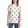 thumbnail image 3 of Wukai Bee Youth Unisex Short Sleeve T-Shirt for Boys, Girls, Teens, and Kids-X-Small, 3 of 7