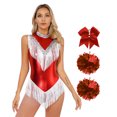 thumbnail image 1 of Miaeowve Uniforme de Cheerleader Métallique pour Femmes, Performance d'Équipe Cheerleading Rouge TG, 1 of 7