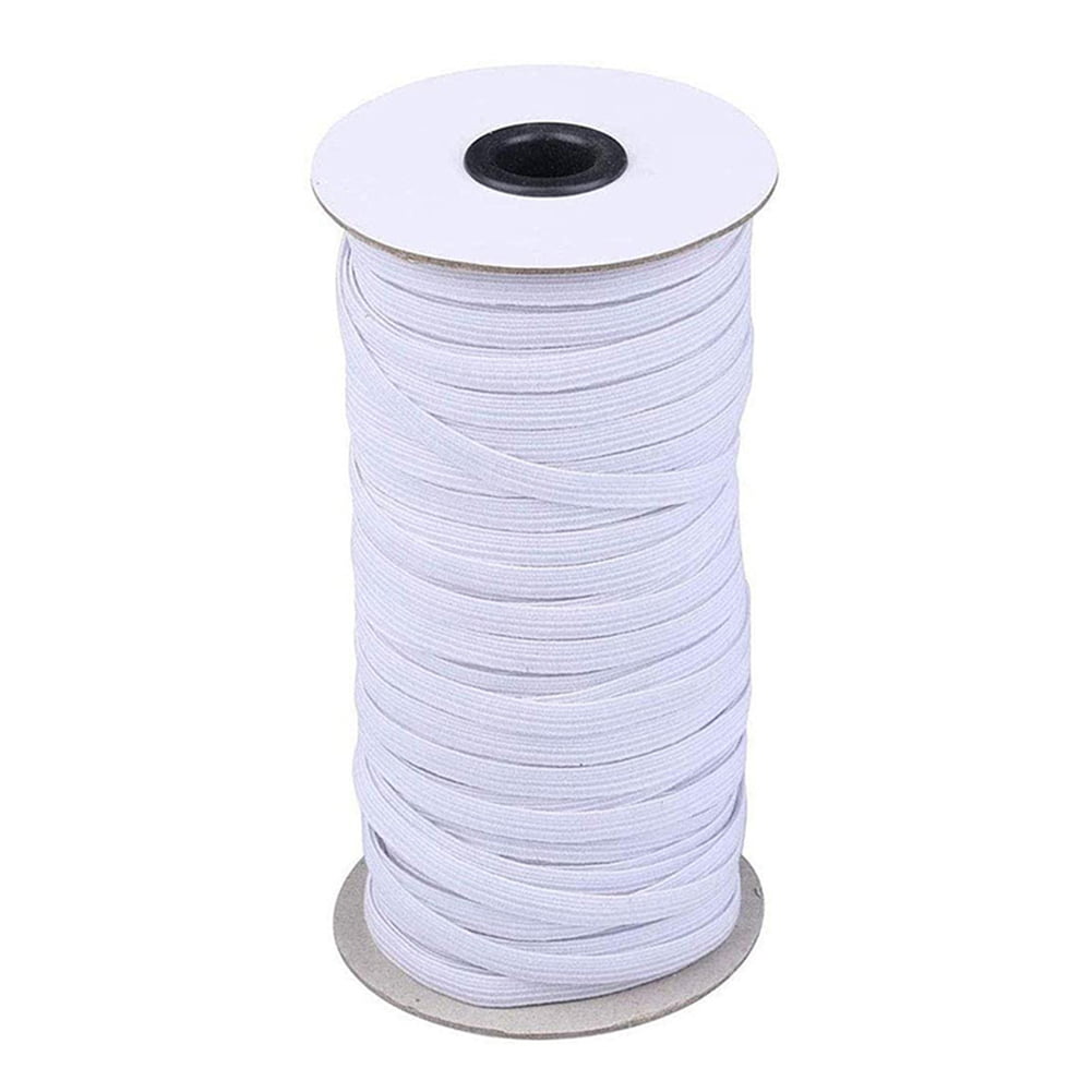 200yds/Roll White Flat Elastic Cords Craft  Stretchy Thread Crafting String  6mm 