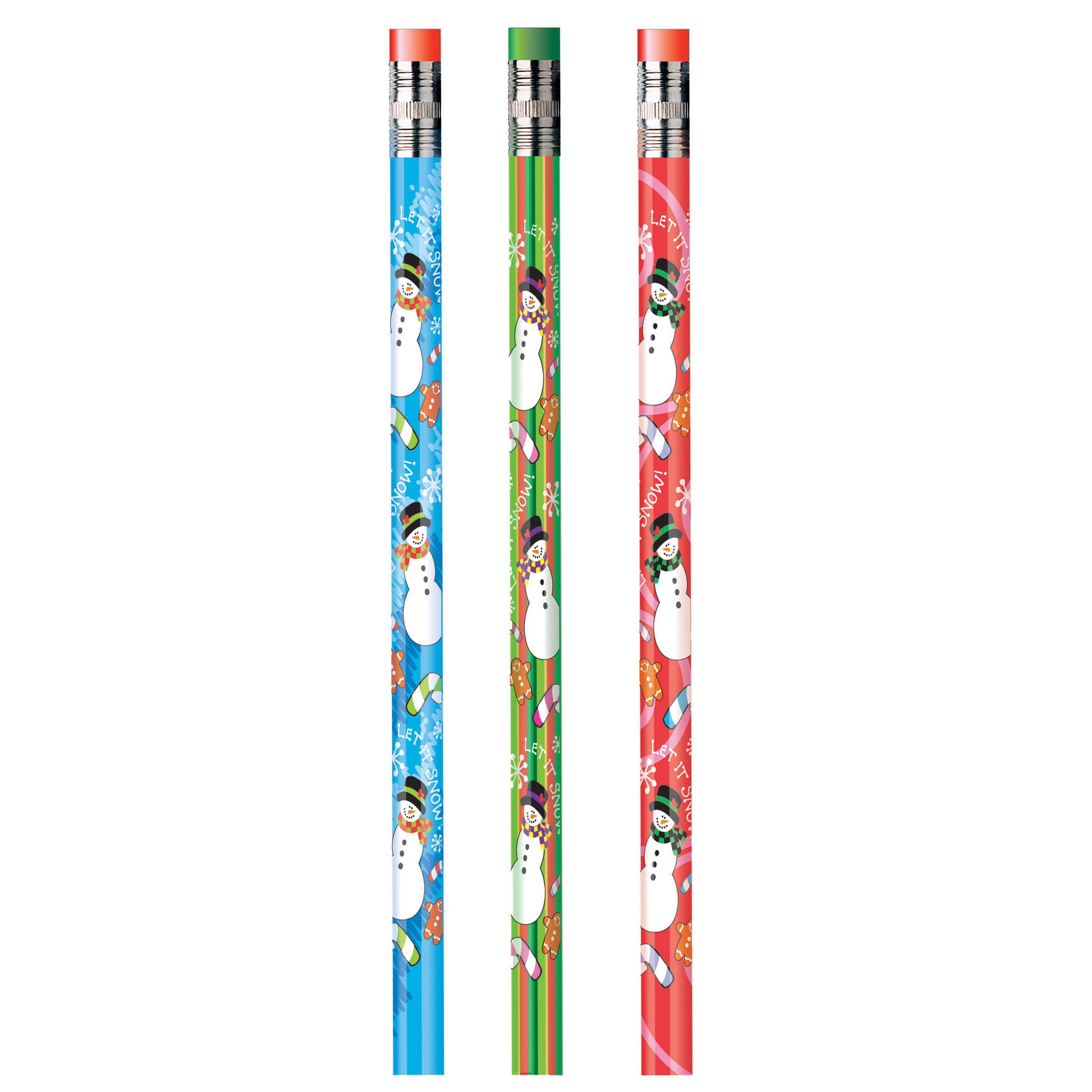 Moon Products Decorated Pencils, Assorted Holiday Snowmen, 12 Per Pack, 12 Packs