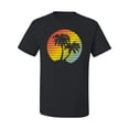 thumbnail image 2 of Two Coconut Palm Trees Beach Sunset | Mens Pop Culture Graphic T-Shirt, Black, 5XL, 2 of 4