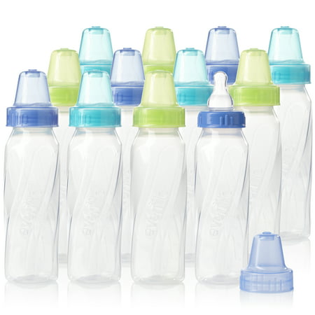 Evenflo Feeding Classic Clear BPA-Free Plastic Baby Bottle - 8oz, Teal/Green/Blue, (Best Baby Bottles For Formula Fed Babies)