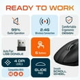 thumbnail image 5 of Delton S8 Optical Wireless Mouse with Auto Pair USB Dongle, 6 Buttons, 3 Adjustable DPI Levels (800/1200/1600), Ergonomic Mouse for PC, Laptop, Mac, Chromebook - Black, 5 of 9