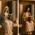 thumbnail image 6 of Ktlvex Virgin Mary Figures & Jesus Figure Religious Shelf Sitter Reading Figurine for Bookshelf Home Desktop Faith Decor (B), 6 of 6