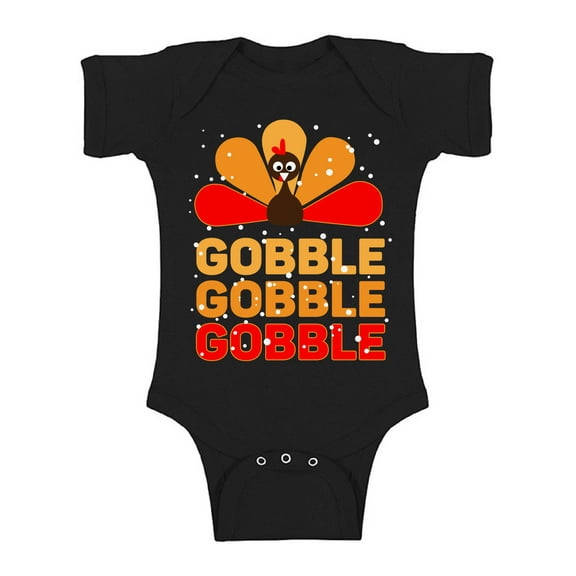 Awkward Styles Thanksgiving Shirt for Baby Bodysuit Short Sleeve Gobble Gobble Romper