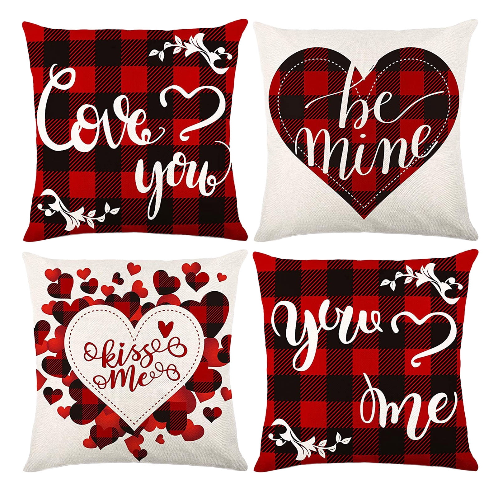 Red Love Heart Cushion Cover Pillow Case Sofa Home Valentine's Day Decor