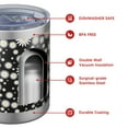 thumbnail image 4 of 12oz Tumblers Black Daisy Flower White Blooms Pattern Vacuum Insulated Stainless Steel Travel Tumbler Cups Mug with Lid and Straw for Beer,Coffee,Beverages with Cleaning Brush for Cold & Hot Drinks, 4 of 5