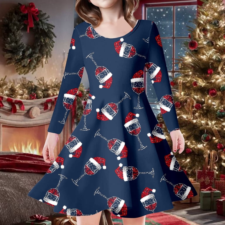 Girls Christmas Dresses Christmas Print Girls Long Sleeve Dresses Christmas Outfits for Girls Holiday Outfit 8-9 Years - Walmart.com Girls Christmas Dresses Christmas Print Girls Long Sleeve Dresses Christmas Outfits for Girls Holiday Outfit 8-9 Years - Walmart.com