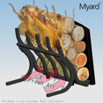 thumbnail image 3 of Myard FG7 Fireplace Grate Wrought Iron Steel High Efficiency Smoke-Free Vertical Firewood Log Burning Holder Rack (7 Bars), 3 of 3