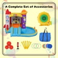 thumbnail image 5 of Veeboto Planet Rocket Theme Bounce House, Indoor Outdoor Bouncy Castle with Slide, Bounce Area, Pool, Ring Toss, Ball Net, Basketball Hoop for 3-10 Years Olds with Blower, 5 of 7