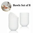thumbnail image 3 of 8 Pack 10 Ounce Porcelain Bowls Set Premium White Ceramic Bowls for Cereal, Soup, Salad, Pasta, Prep, Rice, Ice cream, Microwave & Dishwasher Safe, 3 of 7