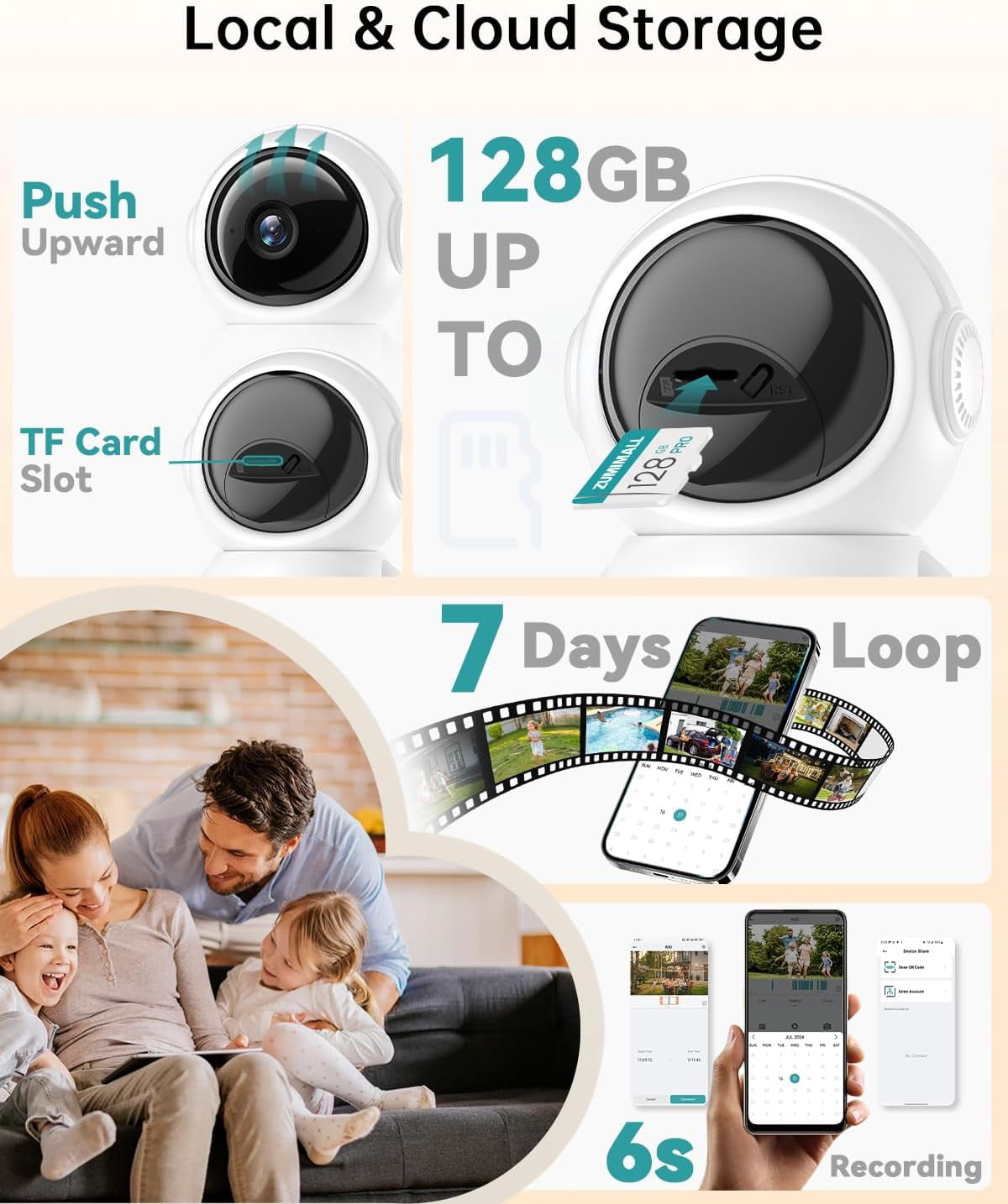 ZUMIMALL 5G Baby Monitor, 2K Indoor Security Camera with Baby Cry Detection, One-Click Call, Auto Tracking, Support Alexa