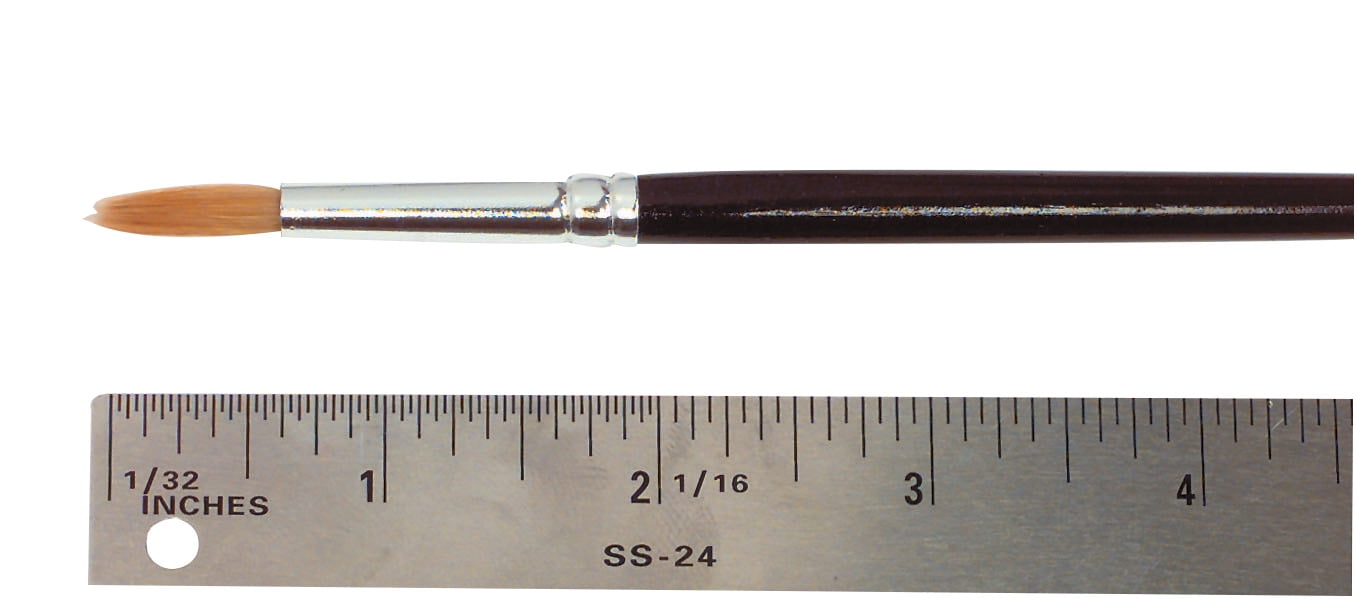 Crayola 1000 Round Standard Taklon Enameled Hardwood Handle Watercolor Paint Brush, Size 7, 73/