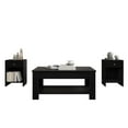 thumbnail image 3 of Home Design Magnolia 3-Piece Coffee Table Set with Lift-Up Rectangular Coffee Table and 2 End Tables, Hidden Storage and Modern Design for Living Room, Black, 3 of 13