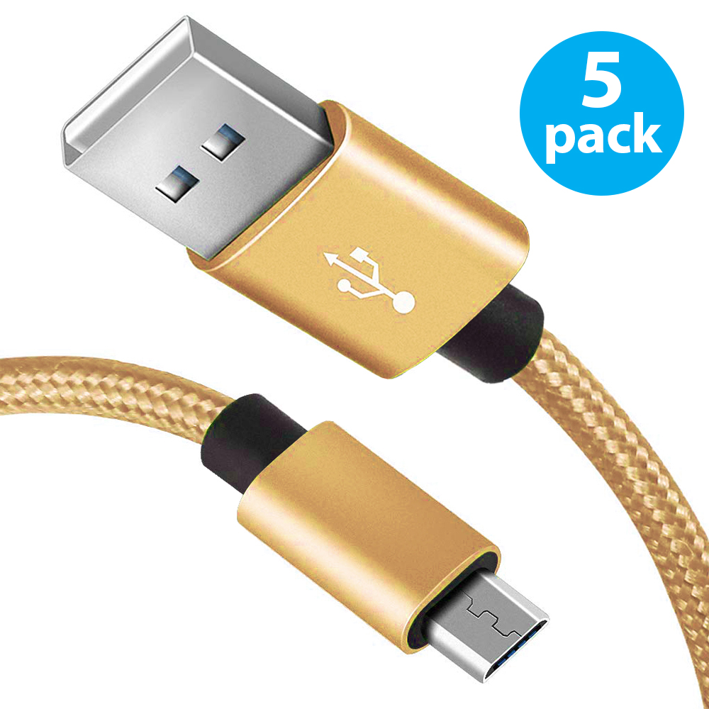 Micro USB Cable, 5Pack 10FT Nylon Braided HighSpeed Micro USB