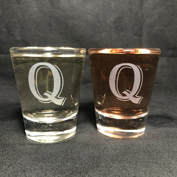 1.5OZ SHOT GLASS SET MONOGRAM Q