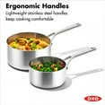 thumbnail image 3 of OXO Mira 1.5Qt & 3Qt 3-ply stainless steel Saucepan Set with tempered glass lids, 3 of 8