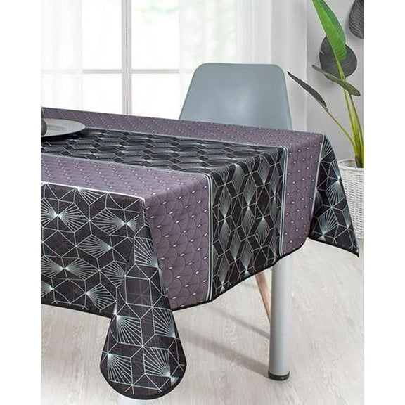 Black Elegancy 100% Polyester, Stain Resistant Tablecloth 39 x 58 inch