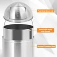 thumbnail image 2 of Garvee Commercial Classic Outdoor/Indoor Trash Can With Push Lid, Round, 13-Gallon, Stainless Steel Garbage Container Trash Bin For Lobby, Office, Restroom, 2 of 6
