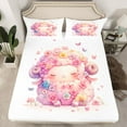 thumbnail image 2 of Castle Fairy Kids Teens Cute Sheep 4pcs Bed Sheets,Chic Floral Flowers King Sheets,Cartoon Farmhouse Animal Super Cozy Sheet Set,Super Cozy Room Decor, 2 of 7