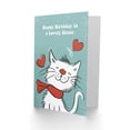 thumbnail image 2 of Sister Happy Birthday Card Happy White Cat In Scarf Drawing Love Hearts For Her Greeting Card, 2 of 3
