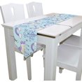 thumbnail image 3 of ColourLife Table Runner Unicorn Theme On Light Blue Washable Table Cloth Runner for Holiday Home Wedding Table Top Decoration 13x70 Inches, 3 of 5
